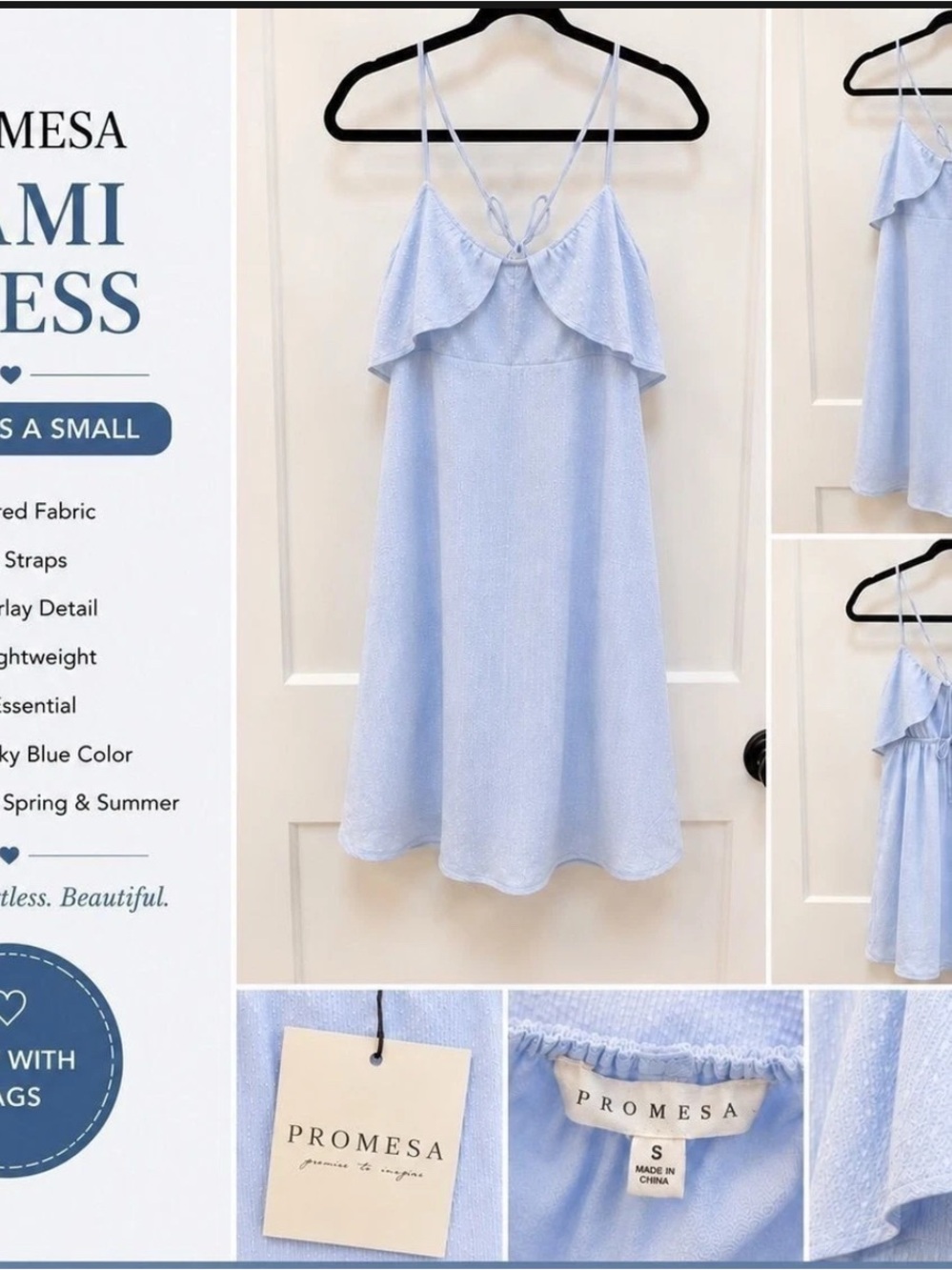 Promesa Light Blue Ruffle-Trim Sundress